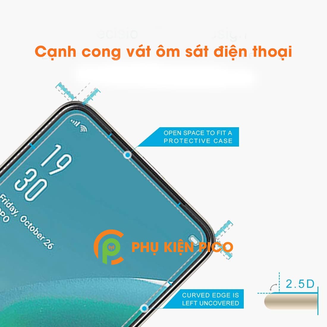 Kính cường lực Oppo Reno 2F trong suốt full viền màn hình độ cứng 9H - 5