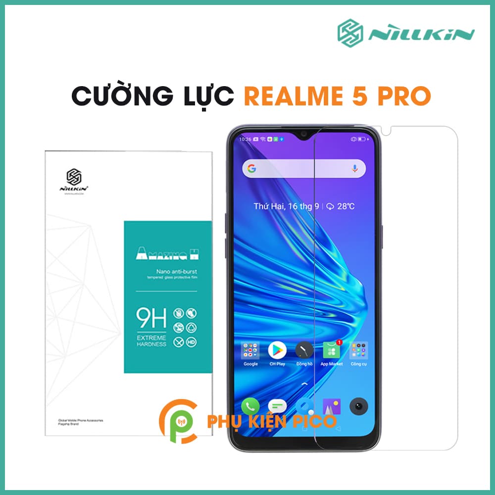 Kính cường lực Realme 5 Pro Nillkin Amazing H hàng nguyên tem