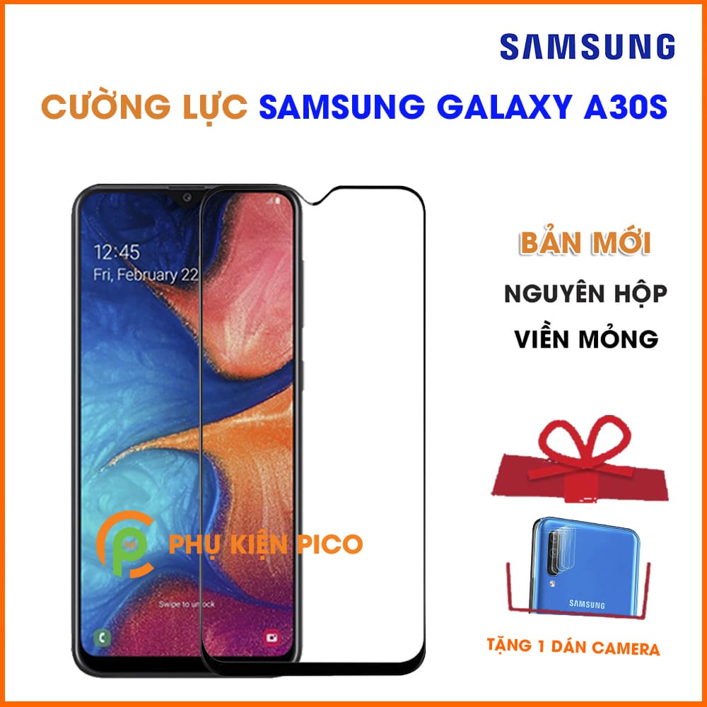 Kính cường lực Samsung Galaxy A30s full viền siêu mỏng độ cứng 9H