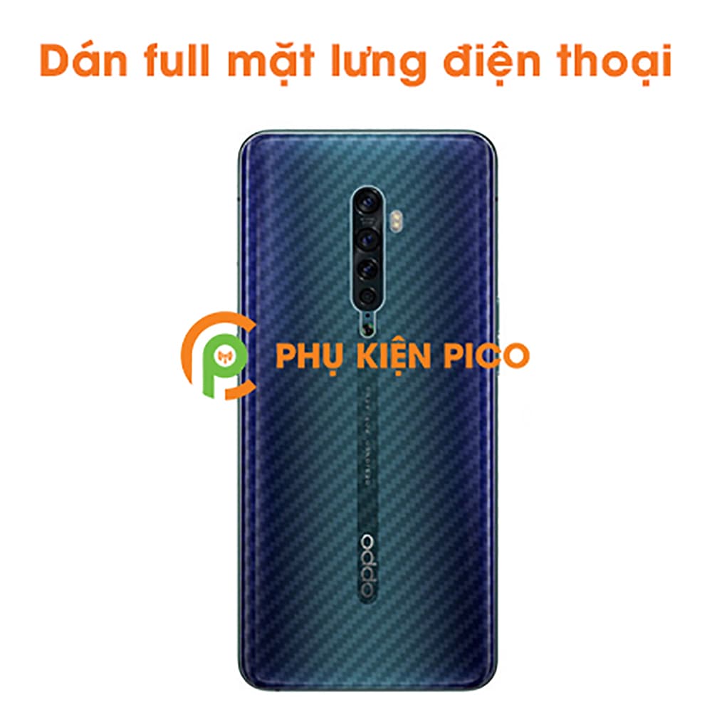 Dán mặt lưng Oppo Reno 2F full viền vân carbon 3D - 4