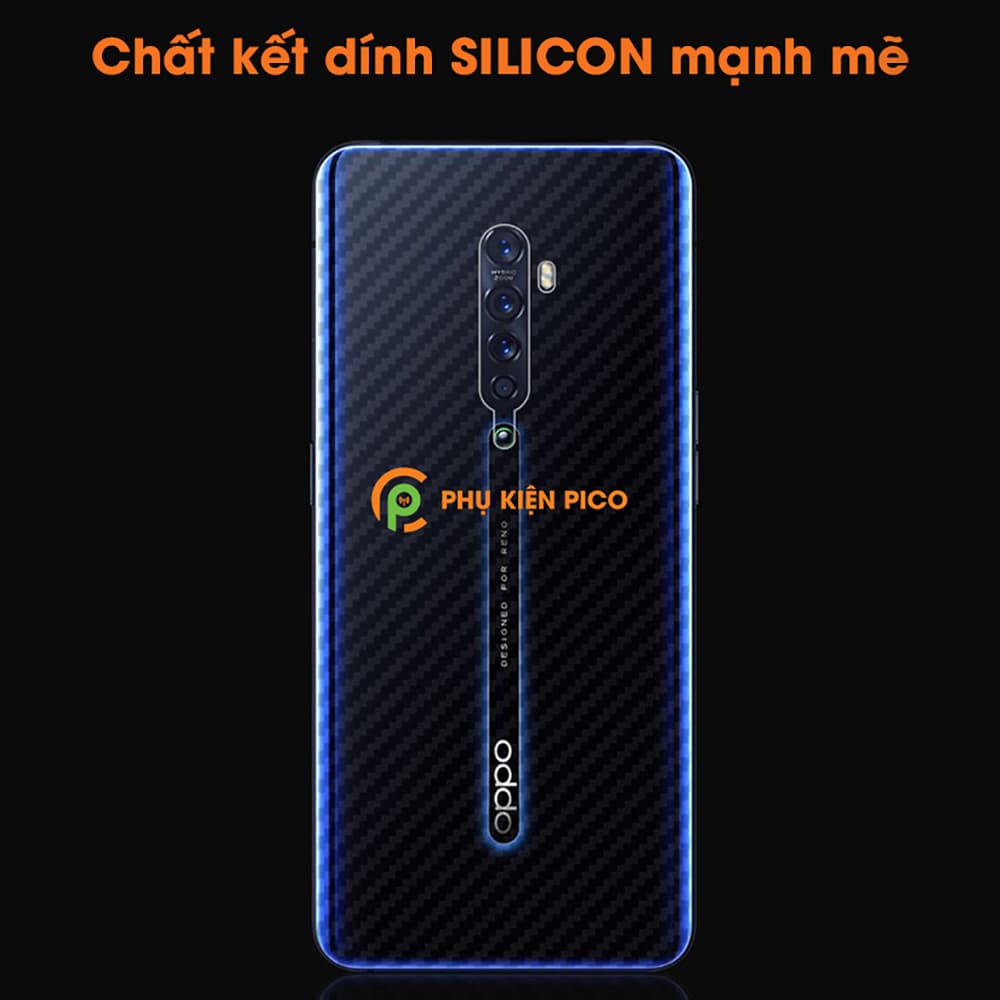 Dán mặt lưng Oppo Reno 2F full viền vân carbon 3D - 2
