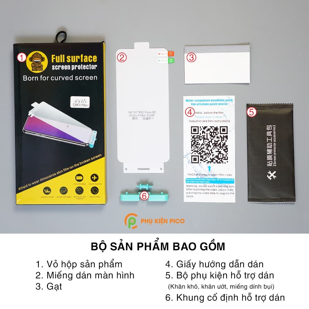 Dán màn hình Redmi K20 Pro full màn hình trong suốt chính hãng Moxiao Xing - 8