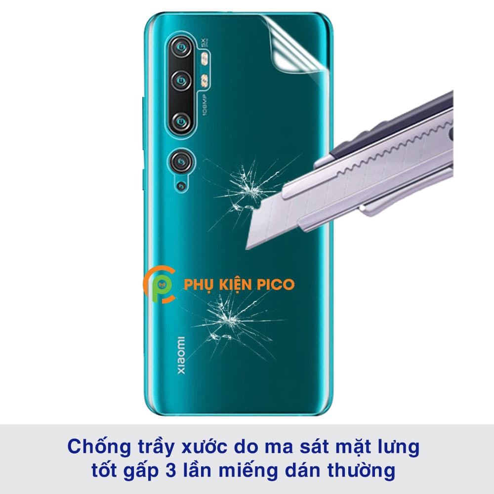 Dán mặt lưng Xiaomi Mi CC9 Pro cao cấp PPF dẻo trong suốt - 9