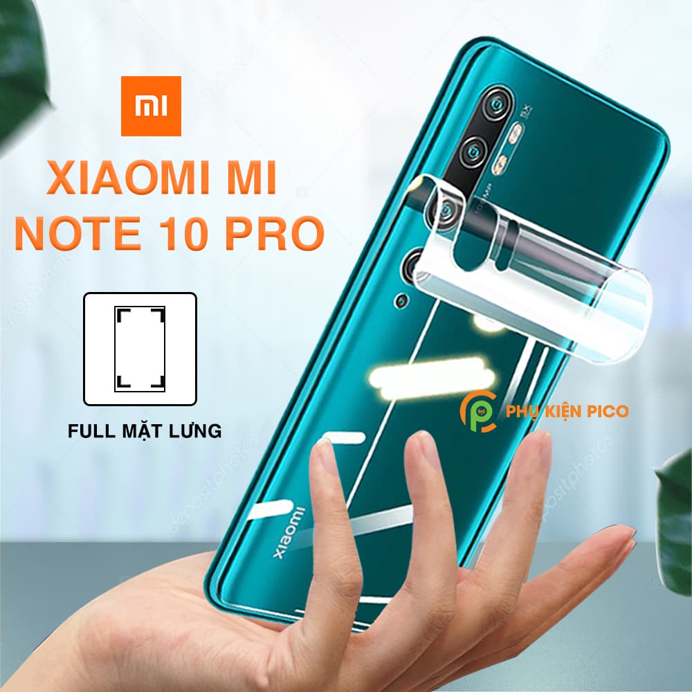 Dán lưng Mi Note 10 Pro full mặt lưng trong suốt PPF tự phục hồi vết xước