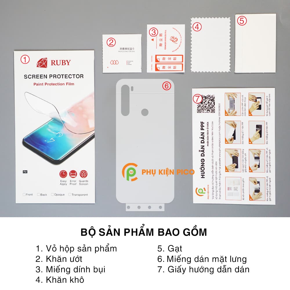 Dán mặt lưng Xiaomi Redmi Note 8 PPF cao cấp dẻo trong suốt - 7
