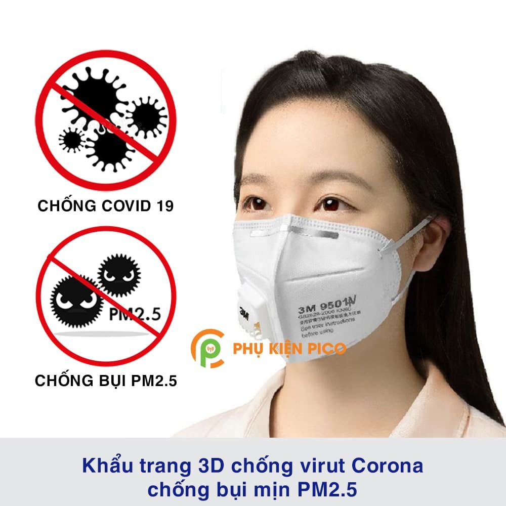 Khẩu trang 3M 9501V+ KN95 có thể lọc bụi siêu mịn 2.5PM - 7