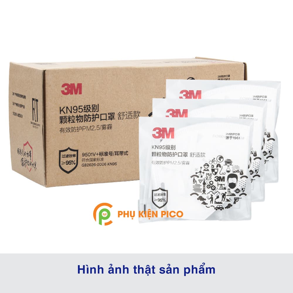 Khẩu trang 3M 9501V+ KN95 có thể lọc bụi siêu mịn 2.5PM - 2