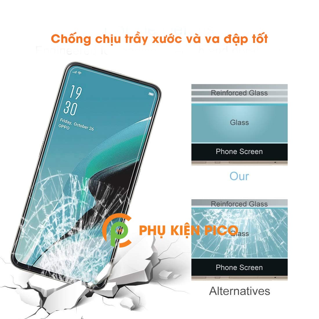 Combo dán lưng và kính cường lực Oppo Reno 2F trong suốt full viền - 4