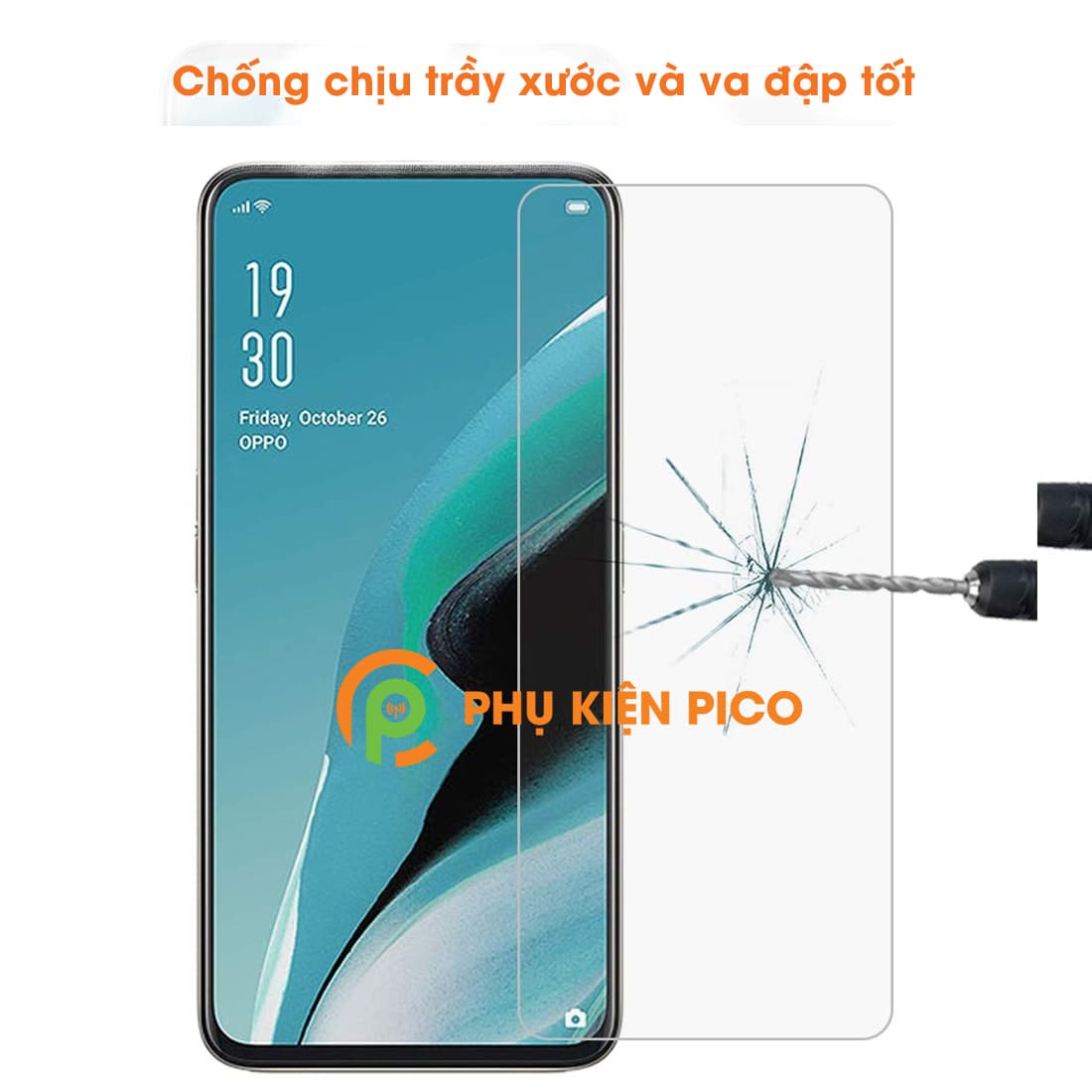 Combo kính cường lực dán camera dán lưng Oppo Reno 2F trong suốt - 2