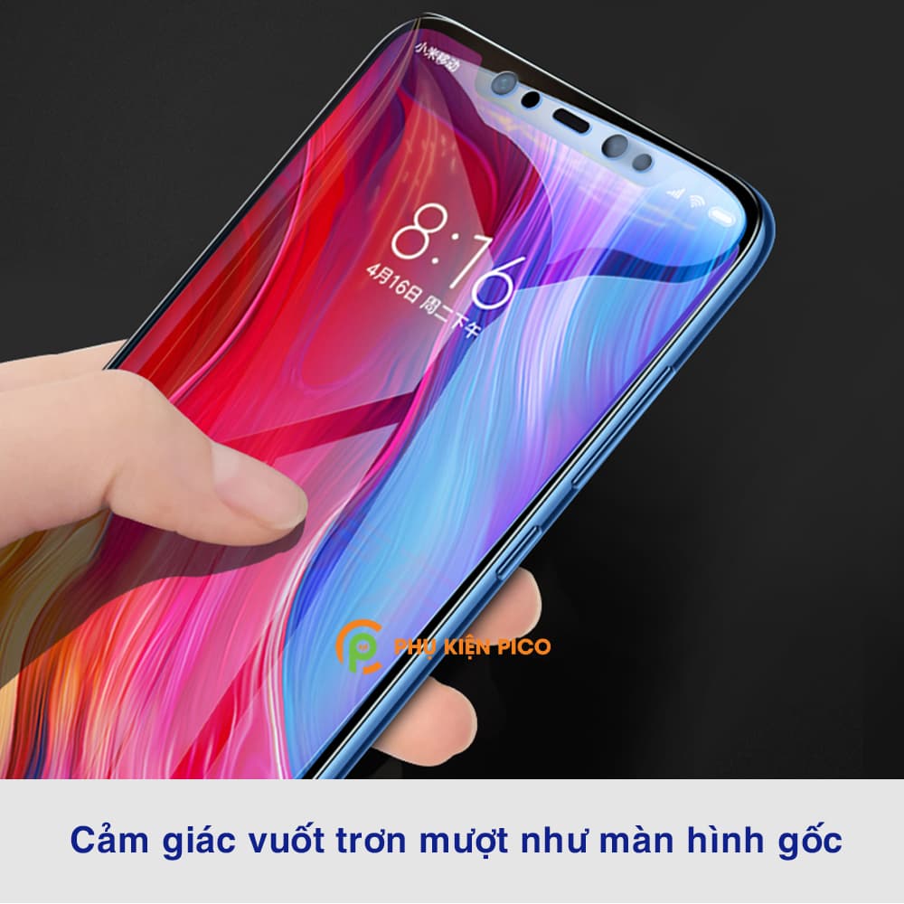 Kính cường lực Mi 8 full màn hình viền đen siêu mỏng độ cứng 9H - 4