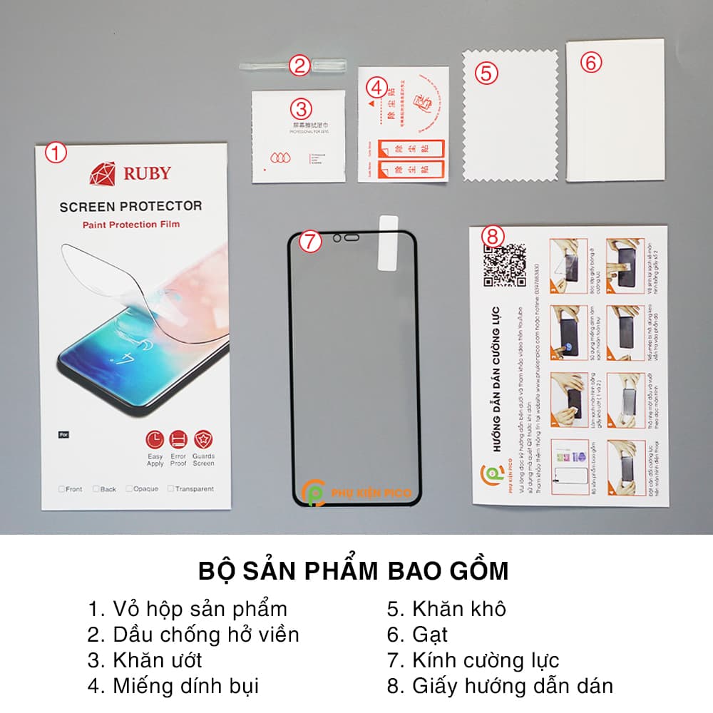 Kính cường lực Mi 8 full màn hình viền đen siêu mỏng độ cứng 9H - 7