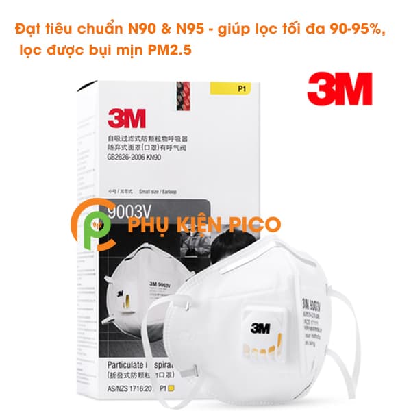 Khẩu trang 3M 9003V dành cho trẻ em chống bụi siêu mịn PM2.5 kháng khuẩn bảo vệ sức khỏe - 2