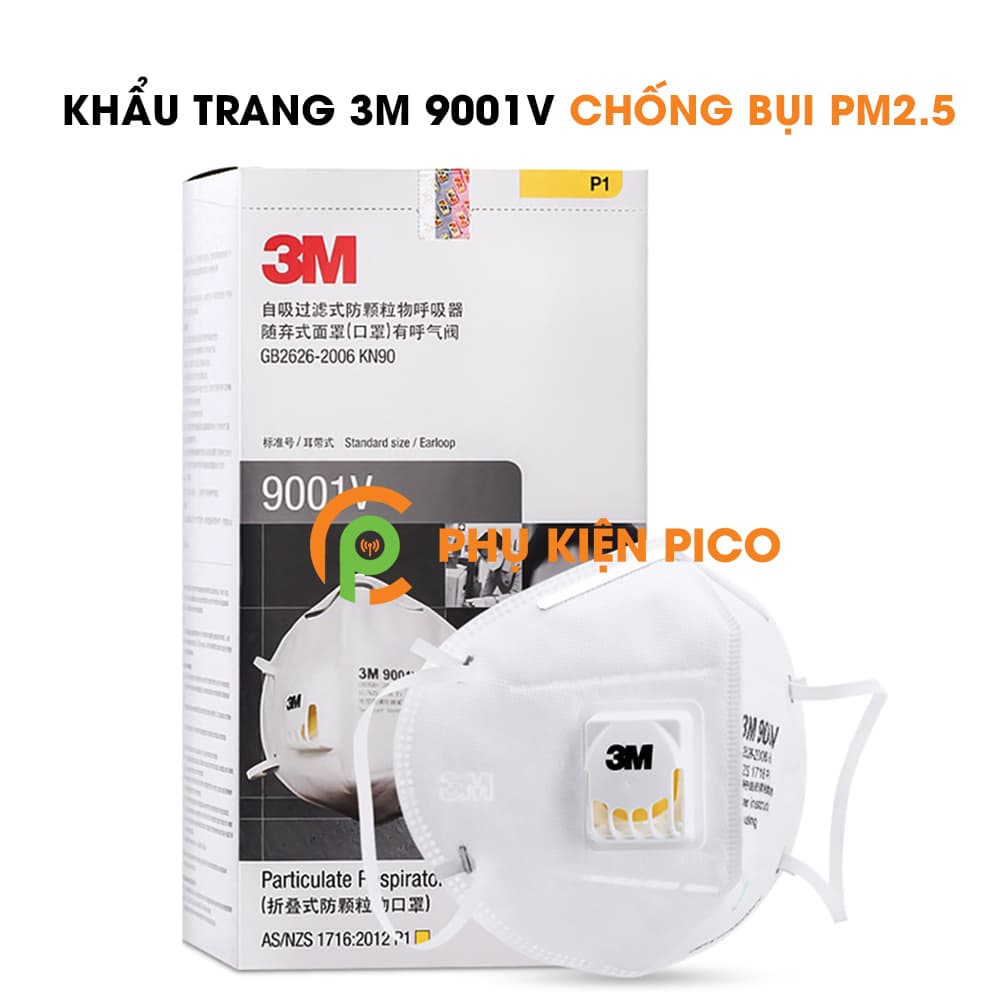 Khẩu trang 3M 9001V chống bụi siêu mịn PM2.5 kháng khuẩn bảo vệ sức khỏe - 2
