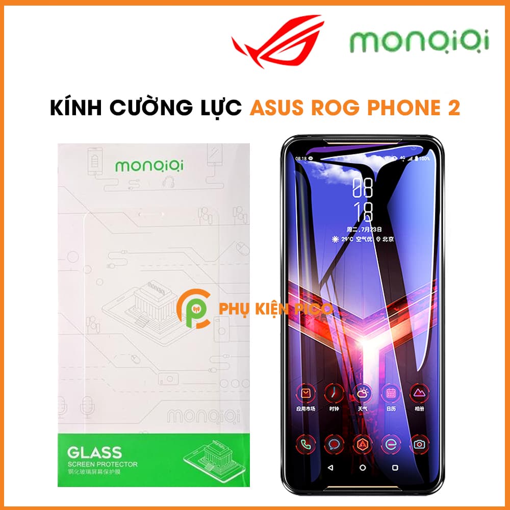 Kính cường lực Asus Rog Phone 2 chính hãng Monqiqi