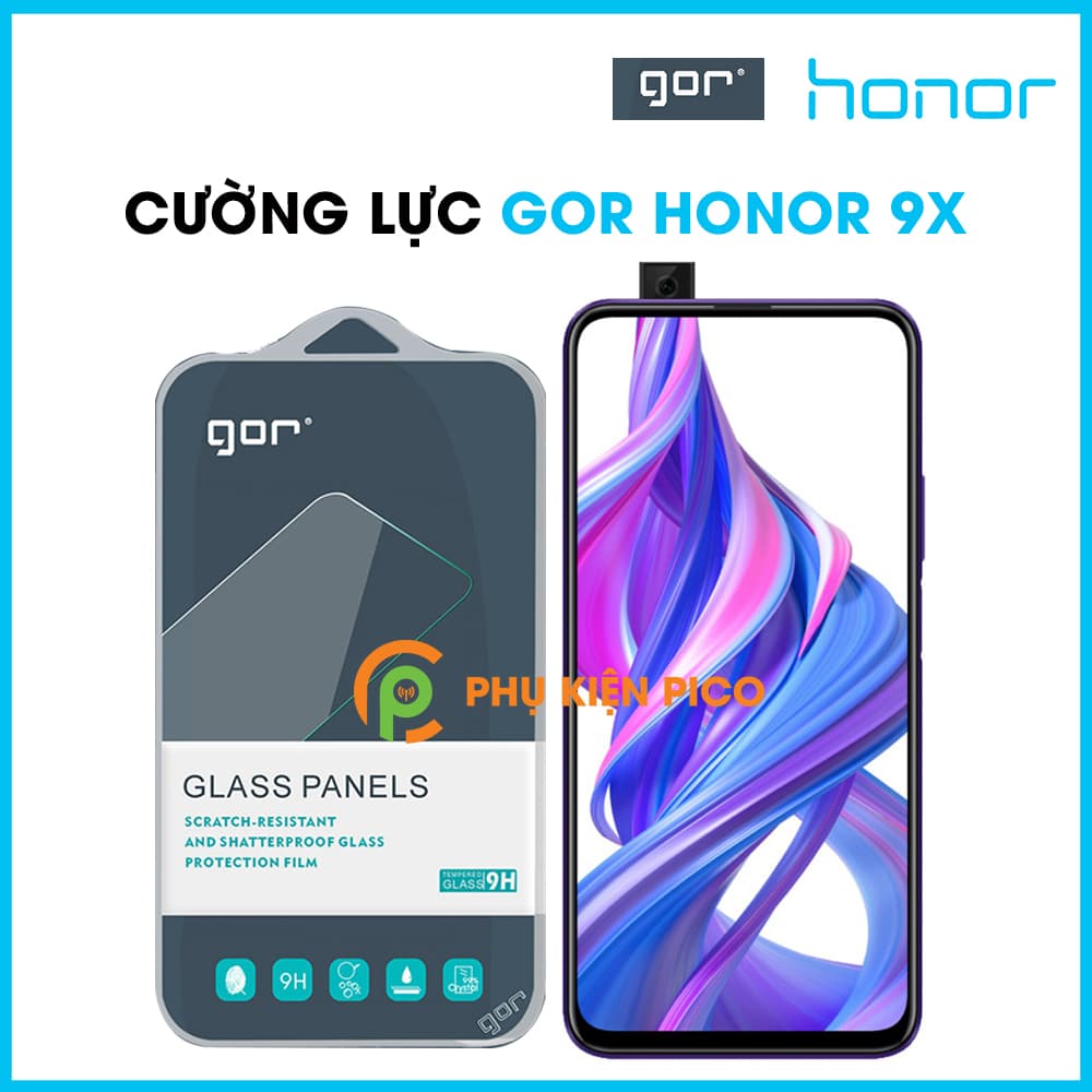 Cường lực Honor 9x chính hãng Gor bộ 2 miếng dán full màn hình