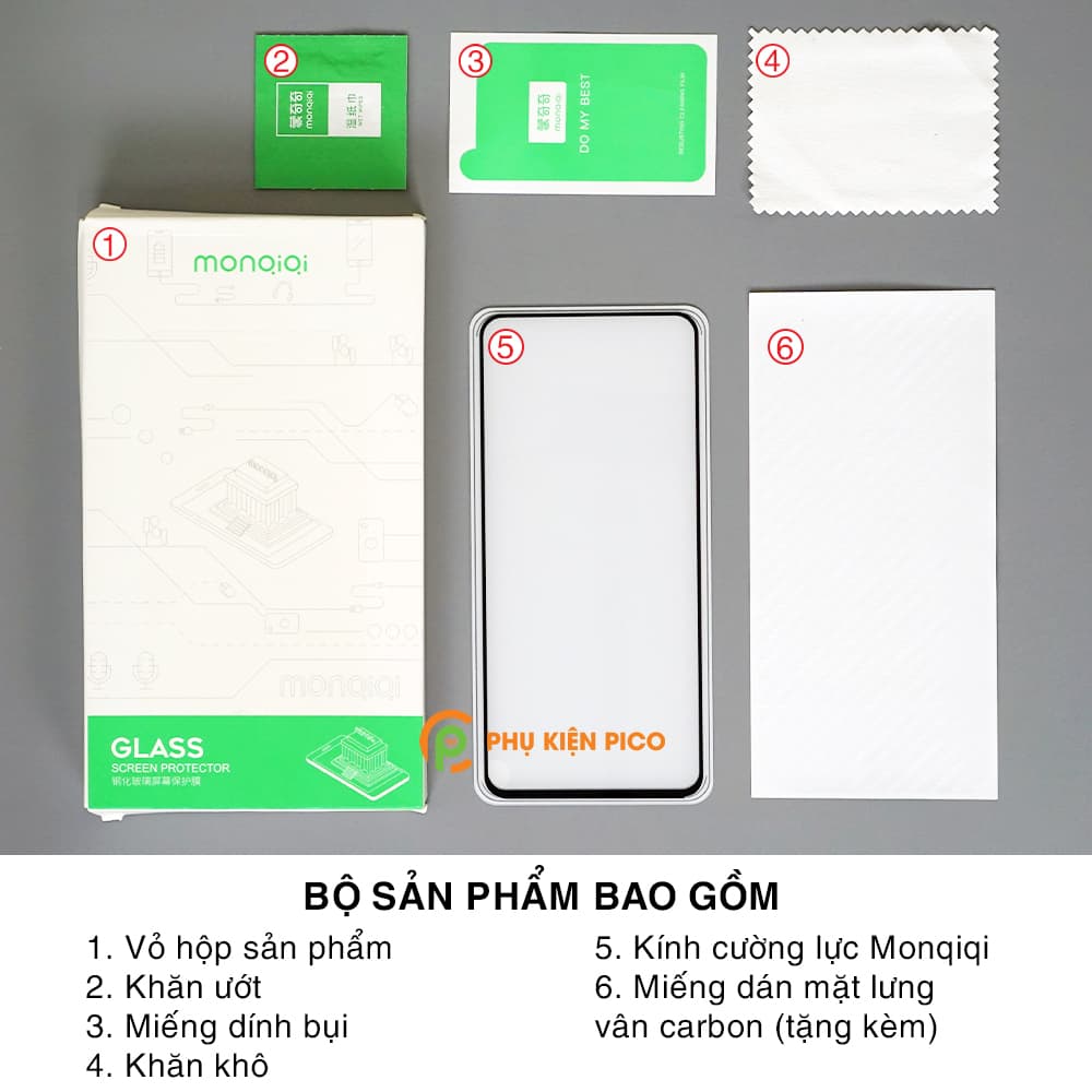 Kính cường lực Redmi K30 full màn hình viền đen siêu mỏng Monqiqi - 7