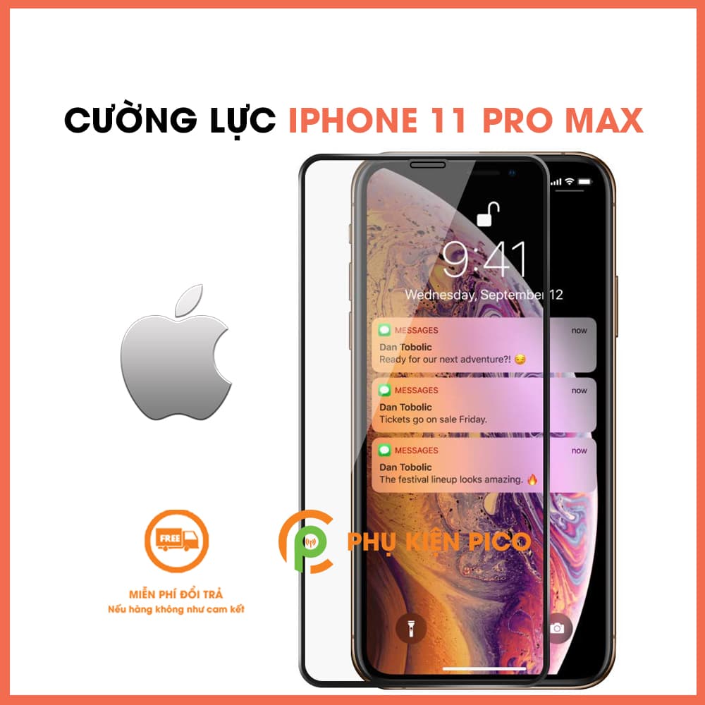 Kính cường lực Iphone 11 Pro Max full viền mỏng 6D độ cứng 9H