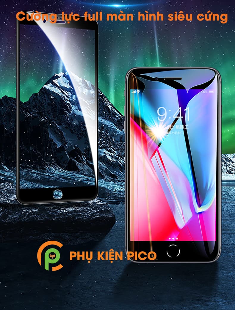 Kính cường lực Iphone 7 Plus, Iphone 8 Plus full viền độ cứng 9H - 2