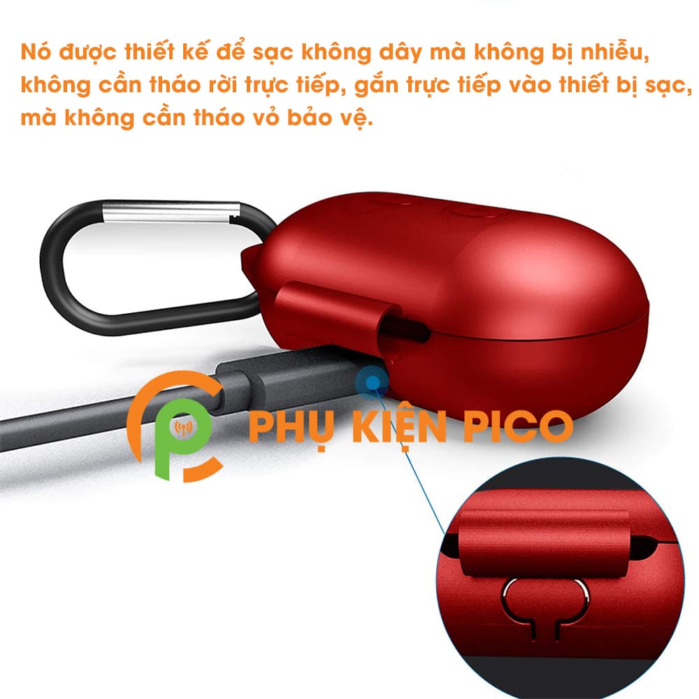 Ốp lưng Samsung Galaxy Buds silicon dẻo màu đỏ - 6