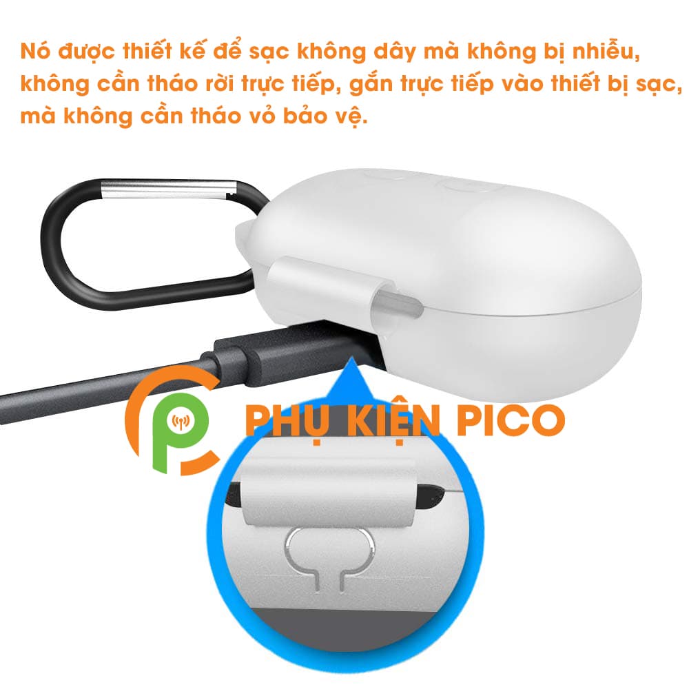 Ốp lưng Samsung Galaxy Buds silicon dẻo màu trắng - 3