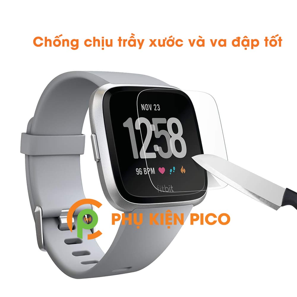 Cường lực Fitbit Versa 34mm bộ 2 cái trong suốt full màn hình - 3