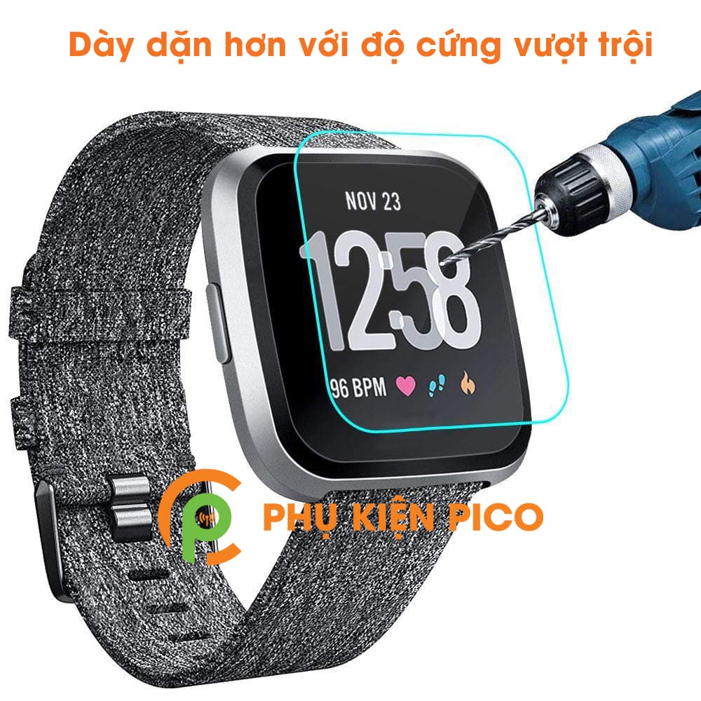 Cường lực Fitbit Versa 34mm bộ 2 cái trong suốt full màn hình - 6