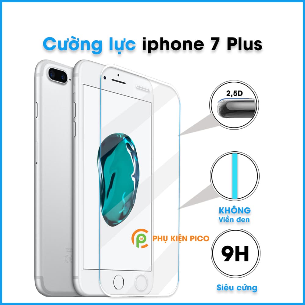 Kính cường lực Iphone 7 Plus viền vô cực full màn hình độ cứng 9H