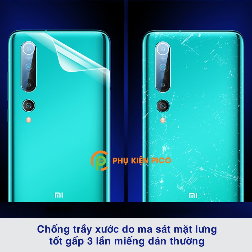 Dán lưng Xiaomi Mi 10 cao cấp PPF dẻo trong suốt - 7