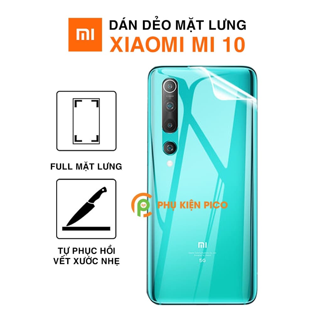Dán lưng Xiaomi Mi 10 cao cấp PPF dẻo trong suốt