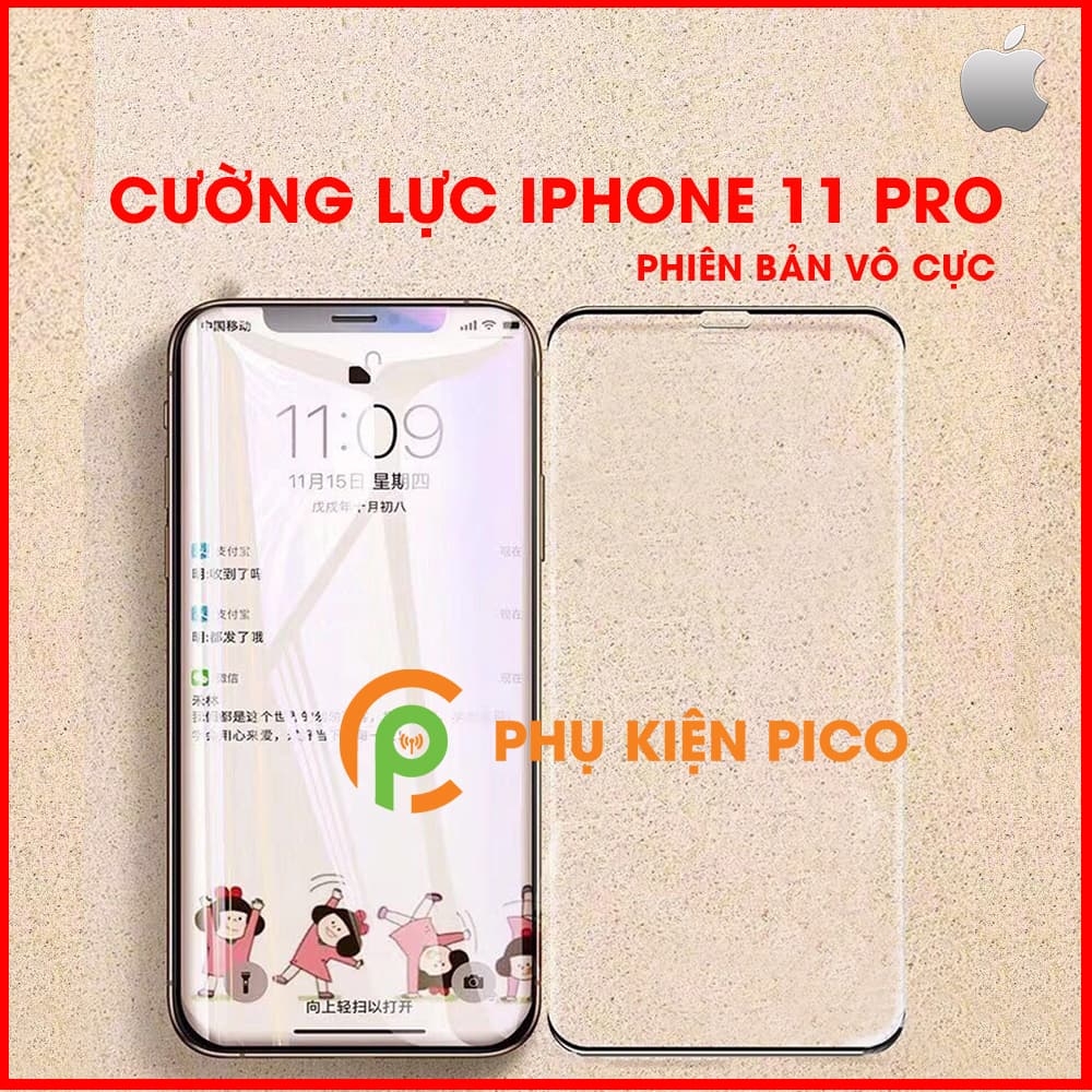 Kính cường lực Iphone 11 Pro viền vô cực full màn hình độ cứng 9H