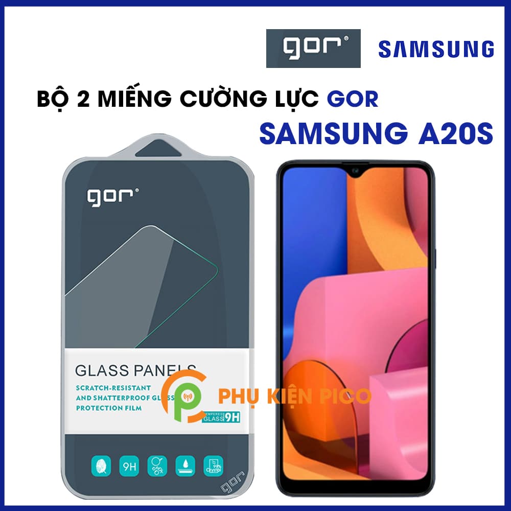 Cường lực Samsung Galaxy A20s chính hãng Gor trong suốt bộ 2 chiếc