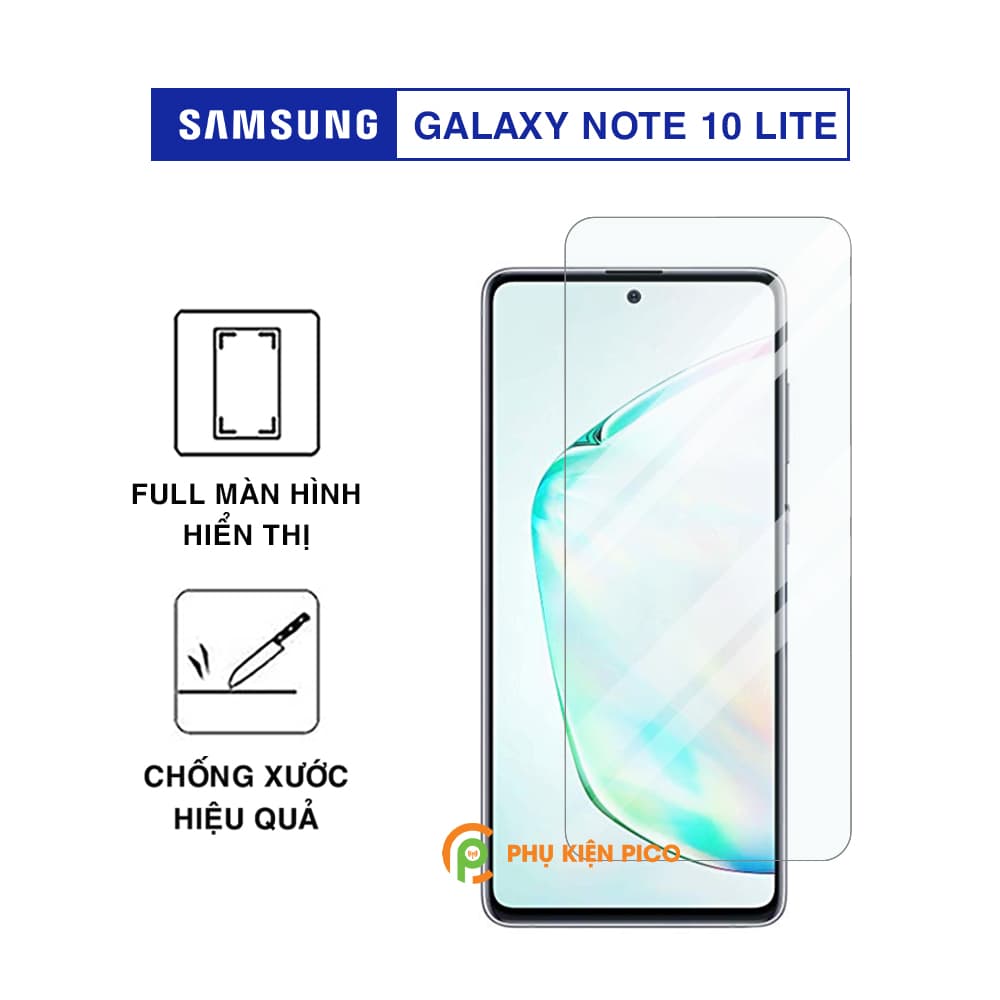 Kính cường lực Samsung Galaxy Note 10 Lite full màn hình hiển thị trong suốt