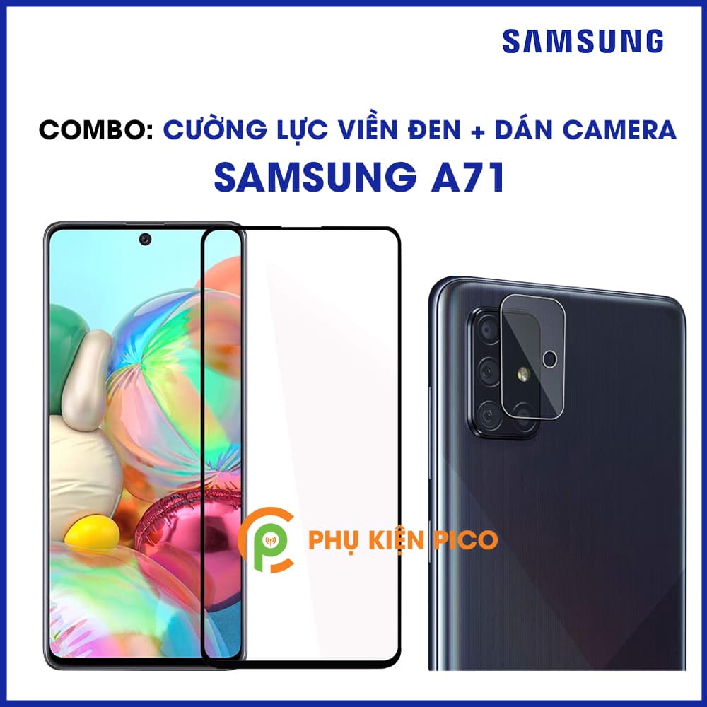 Cường lực Samsung Galaxy A71 viền siêu mỏng và Dán camera Samsung A71