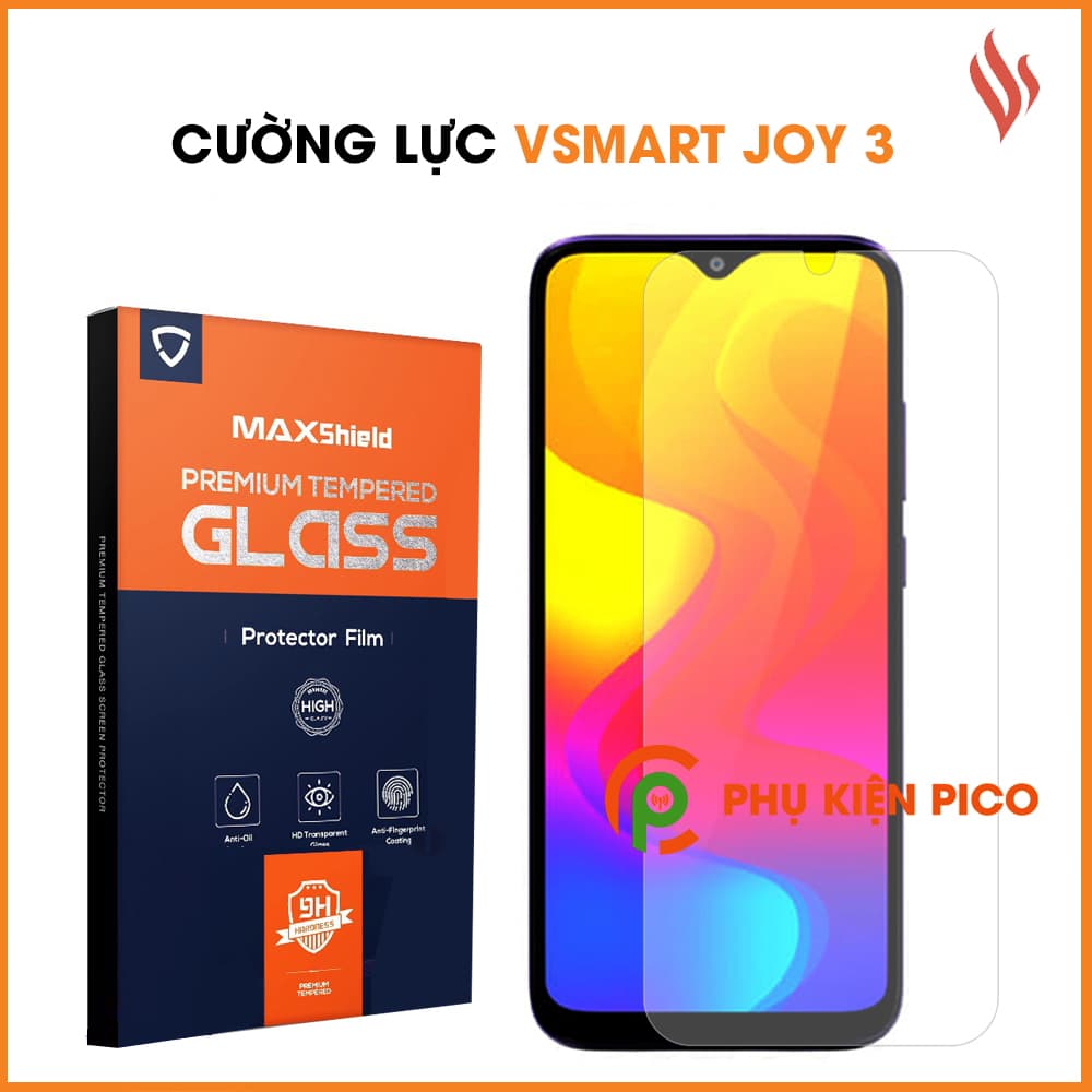 Cường lực Vsmart Joy 3 chính hãng Maxshield viền cong 2.5D