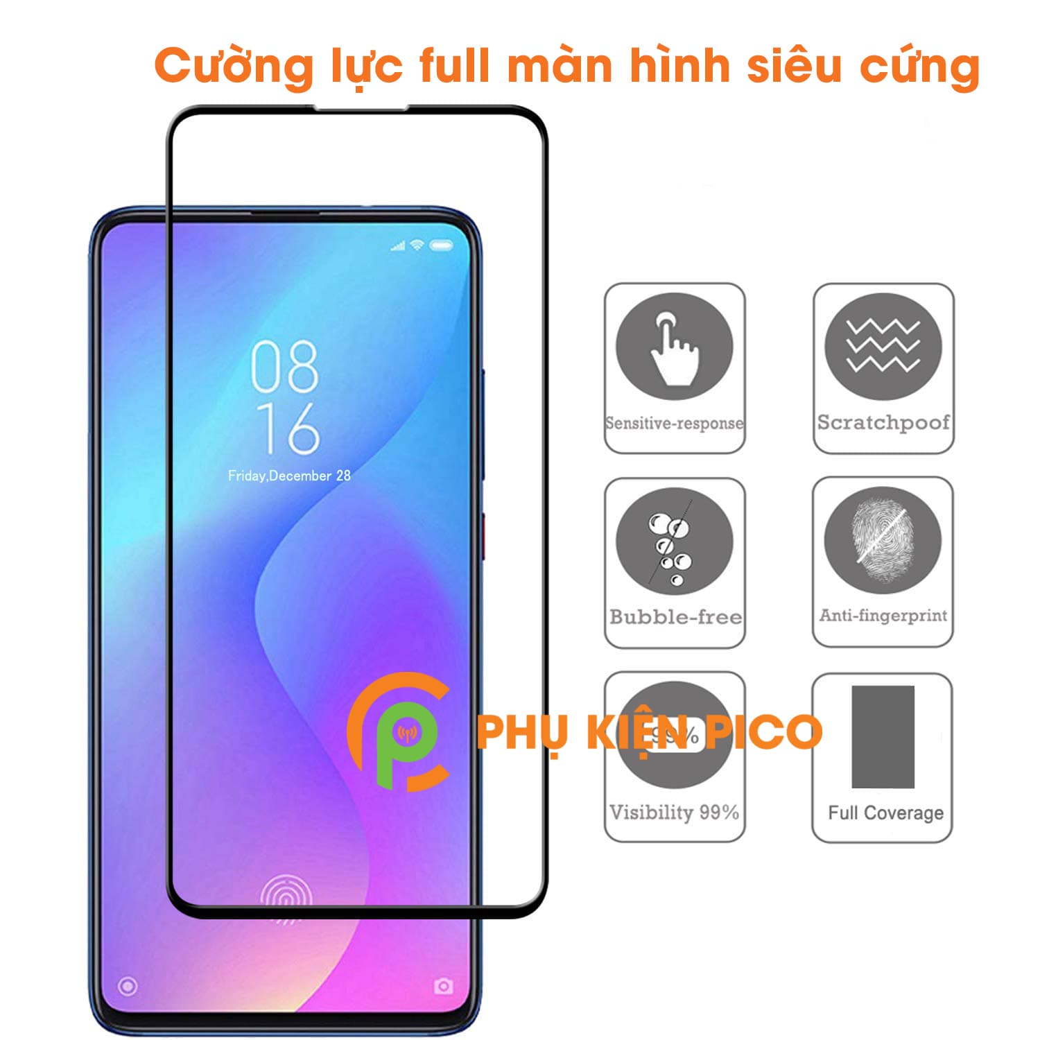 Cường lực Xiaomi Mi 9T Pro chính hãng Gor viền đen mỏng - 2