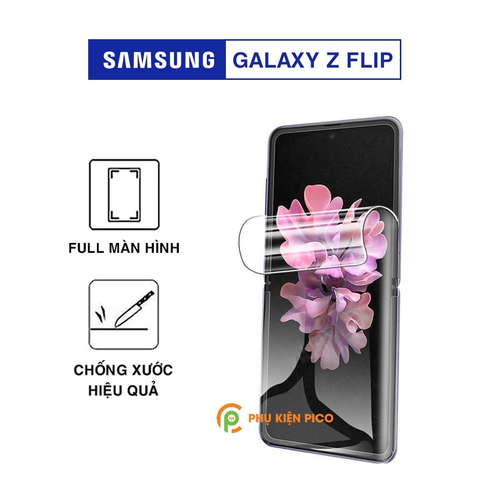 Dán màn hình Samsung Z Flip full màn dẻo trong suốt PPF tự phục hồi vết xước