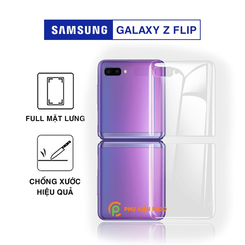 Dán lưng Samsung Z Flip full mặt lưng trong suốt PPF tự phục hồi vết xước