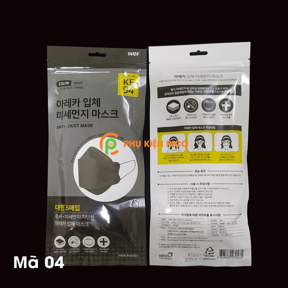 Khẩu trang kháng khuẩn chống bụi mịn KF94 Hàn Quốc mã 4 - 3