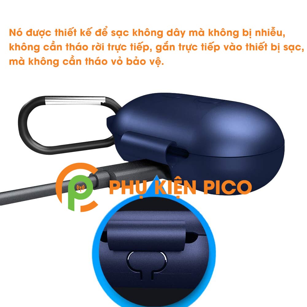 Ốp lưng Samsung Galaxy Buds silicon dẻo màu xanh - 2