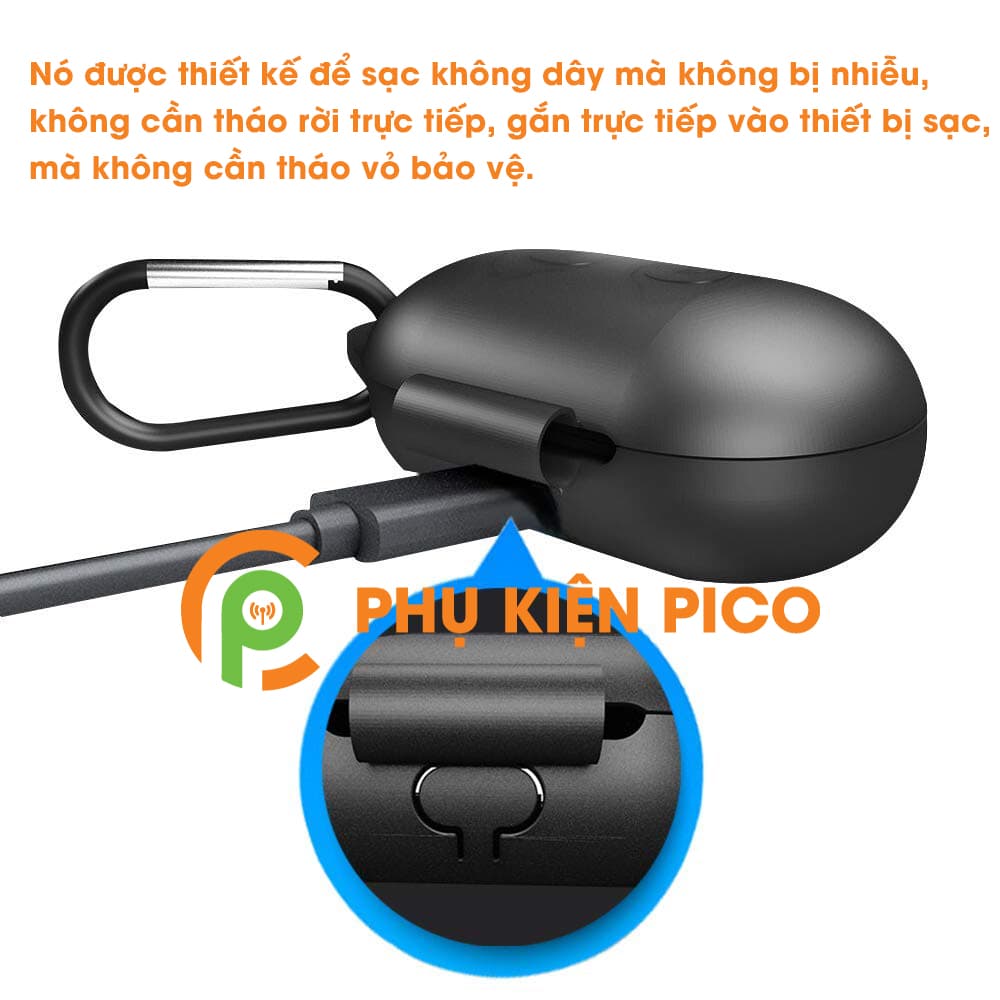 Ốp lưng Samsung Galaxy Buds silicon dẻo màu đen - 4