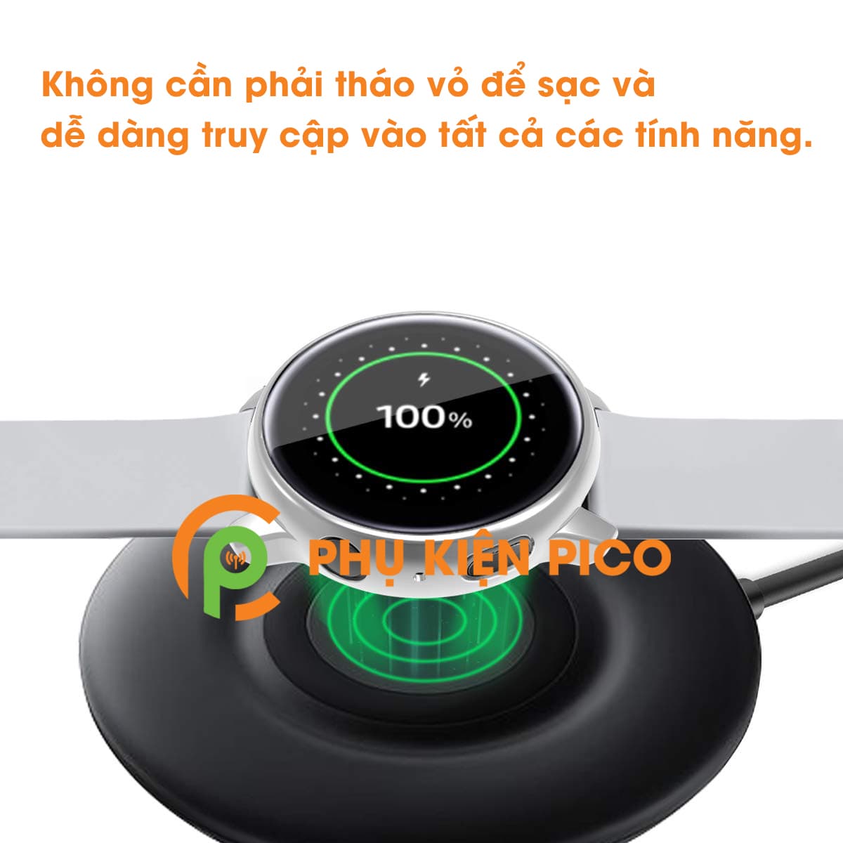 Ốp bảo vệ Samsung Watch Active 2 44mm màu bạc bảo vệ đồng hồ chống xước - 4