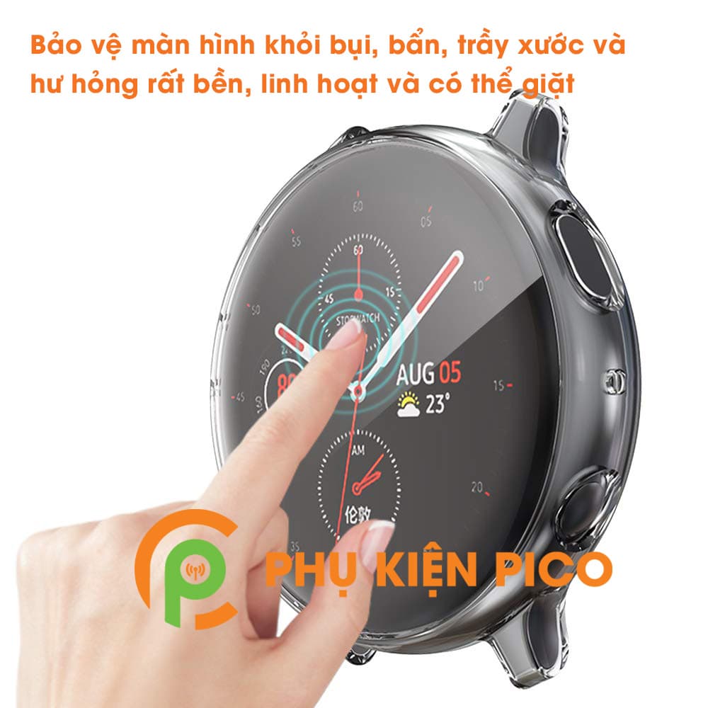 Ốp đồng hồ Samsung Watch Active 2 Size 40/44mm Silicon dẻo trong suốt - 5