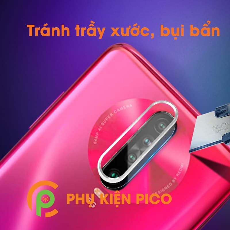 Vòng bảo vệ camera Poco X2 - Ốp viền camera Poco X2 màu bạc - 6
