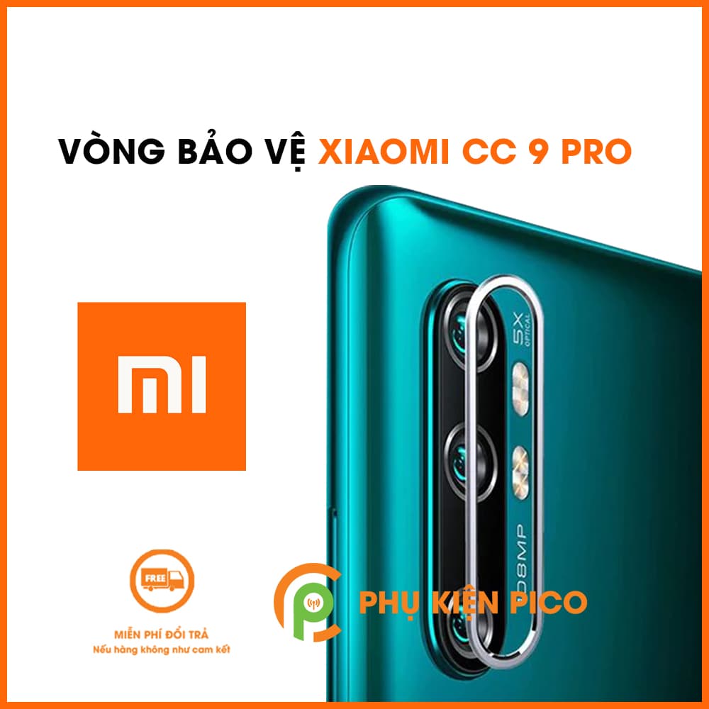 Vòng bảo vệ camera Xiaomi CC9 Pro - Ốp viền camera Xiaomi CC9 Pro màu bạc