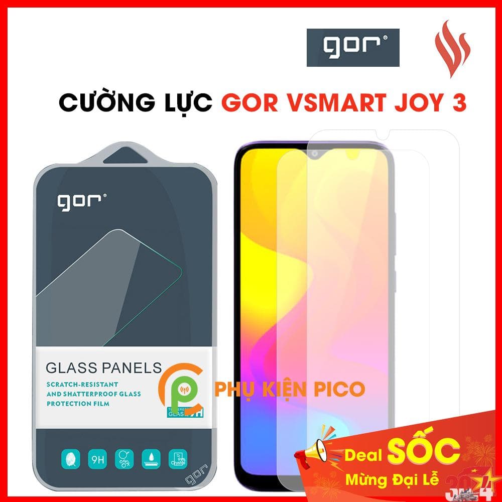 Cường lực Vsmart Joy 3 chính hãng Gor trong suốt bộ 2 chiếc