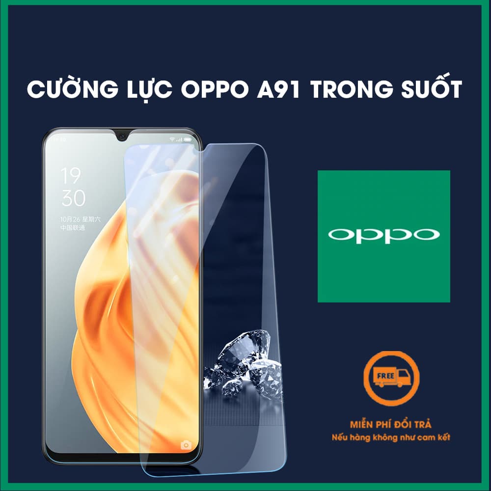 Cường lực Oppo A91 trong suốt full màn hình độ cứng 9H