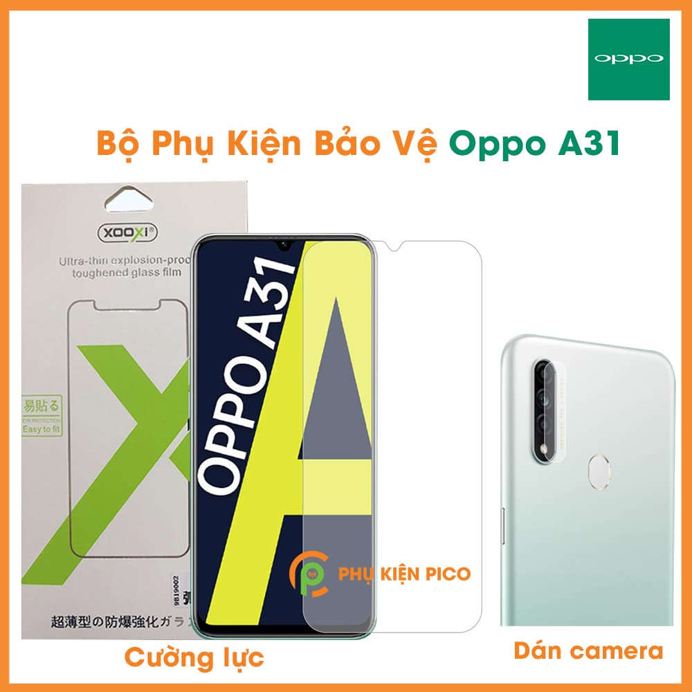 Kính cường lực Oppo A31 chính hãng Xooxi và dán camera Oppo A31 - combo2