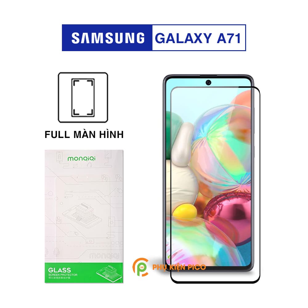Cường lực Samsung Galaxy A71 nguyên gốc Monqiqi trong suốt viền cong 2.5D
