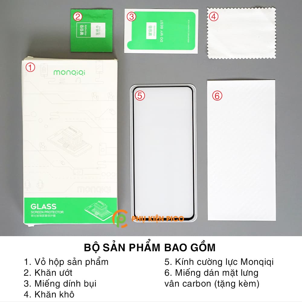 Cường lực Samsung Galaxy A71 nguyên gốc Monqiqi trong suốt viền cong 2.5D - 2