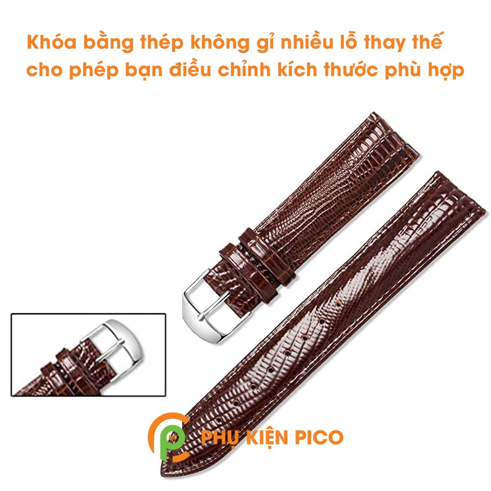 Dây da đồng hồ Samsung Watch Active 2 bản 40/44mm vân cá đuối dây 20mm - 7